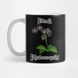 Black Phalaenopsis – Gothic orchid flowers Mug